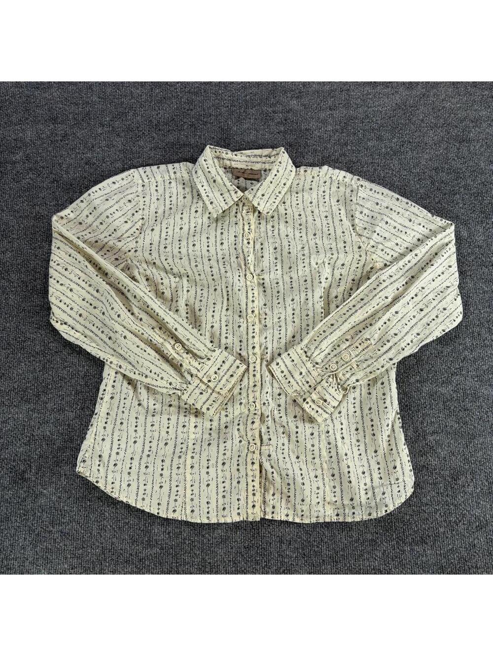 Y2K‎ I.E. Relaxed Women's Button-Up Shirt Floral Print Cream M - 100% cotton